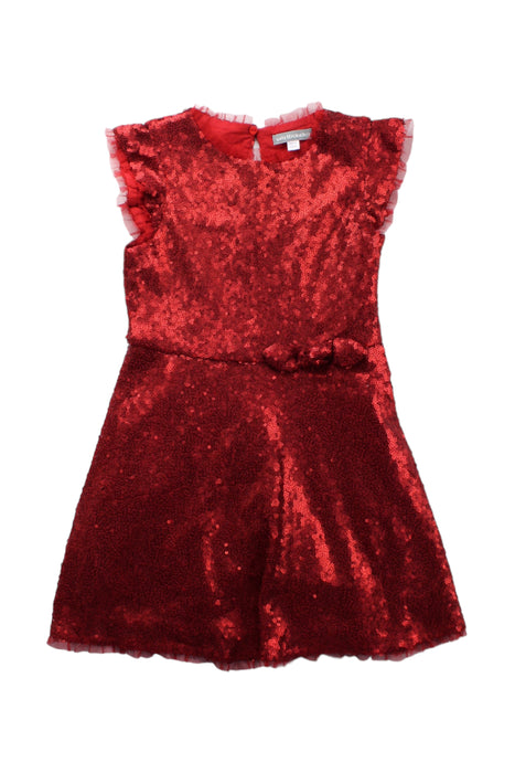 A Red Sleeveless Dresses from Vertbaudet in size 4T for girl. (Front View)