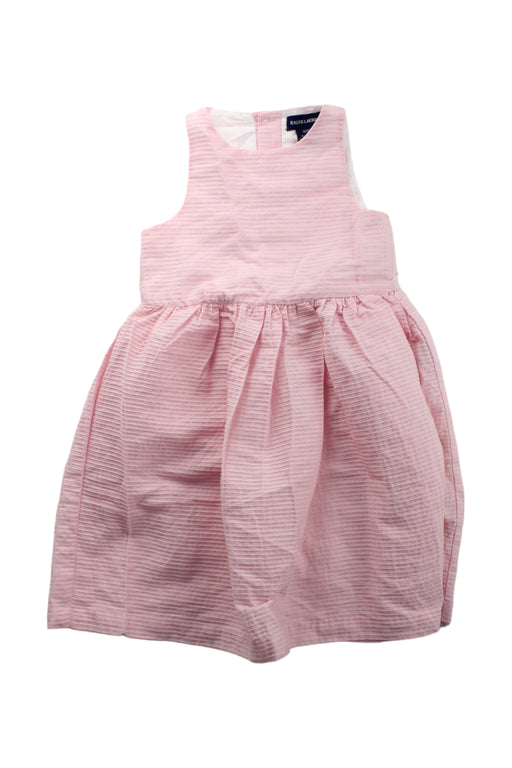 A Pink Sleeveless Dresses from Ralph Lauren in size 4T for girl. (Front View)