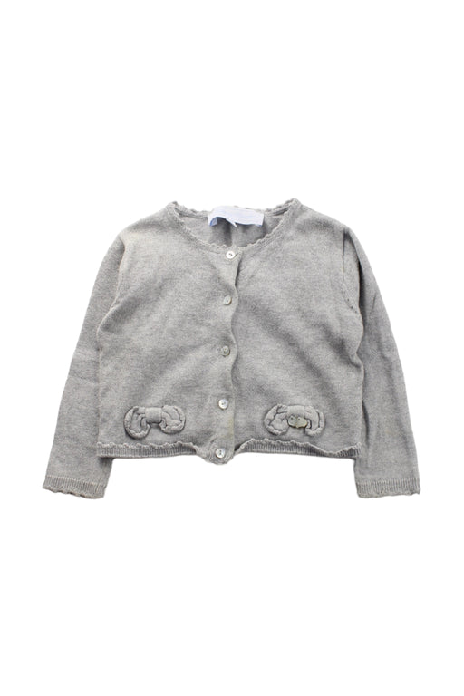 A Grey Cardigans from Tartine et Chocolat in size 12-18M for girl. (Front View)