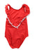 A Red Swimsuits from Petit Bateau in size 3T for girl. (Back View)