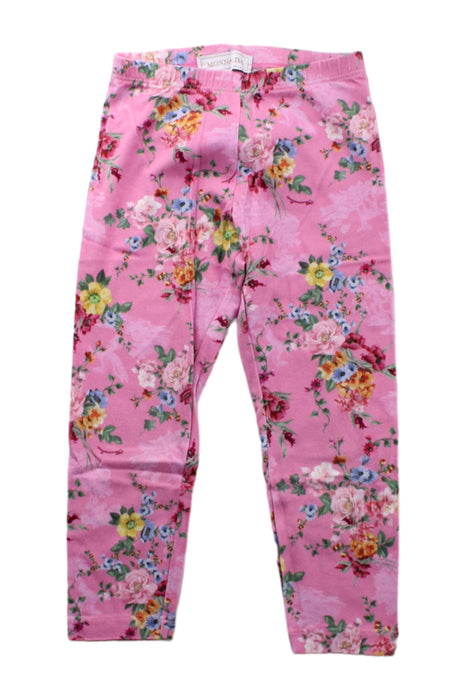 A Pink Leggings from Monnalisa in size 4T for girl. (Front View)