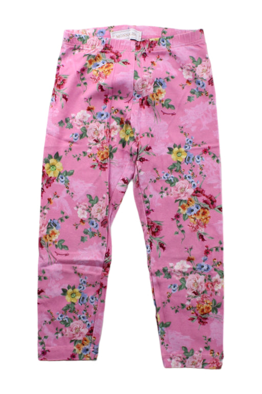 A Pink Leggings from Monnalisa in size 4T for girl. (Front View)