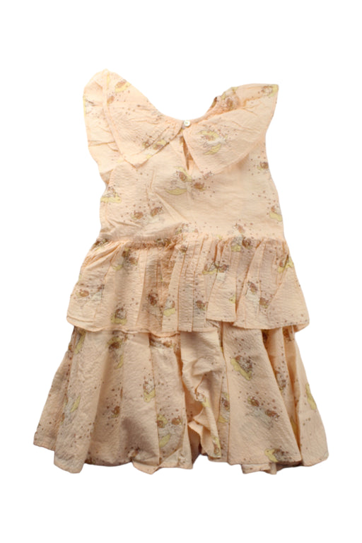 A Beige Sleeveless Dresses from Konges Sløjd in size 4T for girl. (Back View)