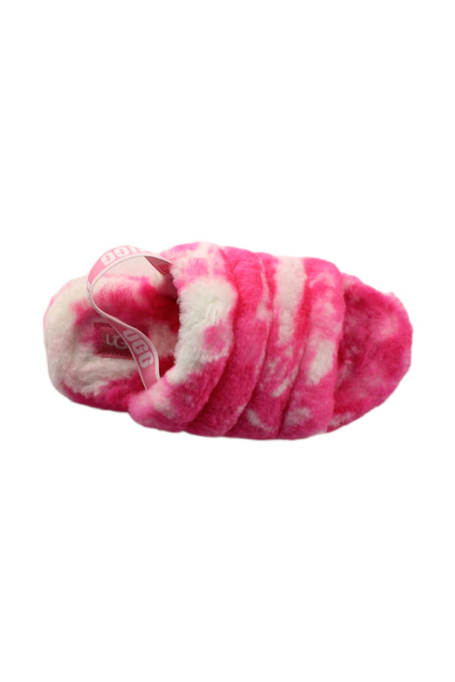 A Pink Slippers from UGG in size 7Y for girl. (Front View)