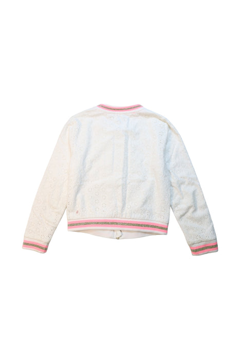 A White Zippered Sweatshirts from Monsoon in size 7Y for girl. (Back View)