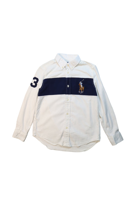 A White Long Sleeve Shirts from Ralph Lauren in size 7Y for boy. (Front View)