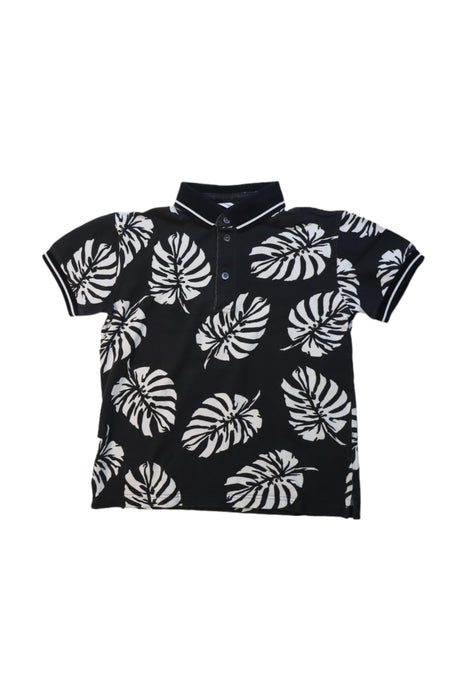 A Black Short Sleeve Polos from Dolce & Gabbana in size 6T for boy. (Front View)