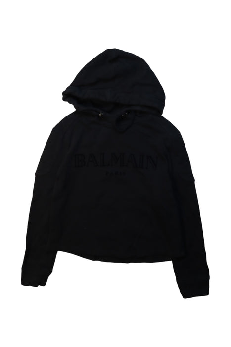 A Black Hooded Sweatshirts from Balmain in size 8Y for boy. (Front View)