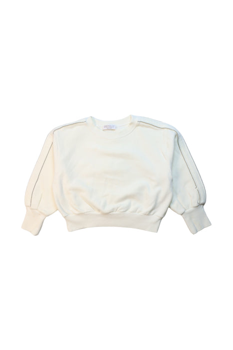 A White Crewneck Sweatshirts from Brunello Cucinelli in size 4T for girl. (Front View)