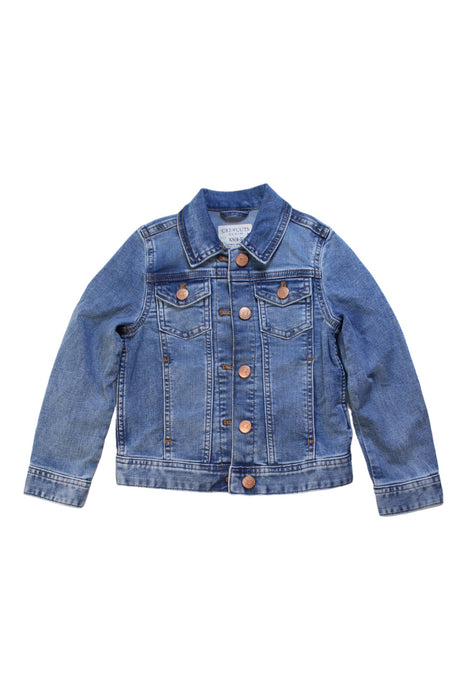 A Blue Lightweight Jackets from Crewcuts in size 4T for girl. (Front View)