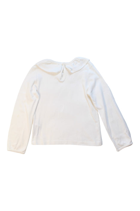 A White Long Sleeve Tops from Petit Bateau in size 6T for girl. (Back View)