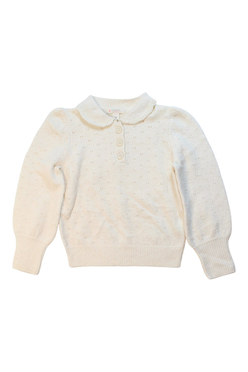 A Beige Buttoned Sweatshirts from Crewcuts in size 4T for girl. (Front View)