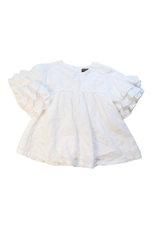 A White Short Sleeve Tops from Velveteen in size 8Y for girl. (Front View)