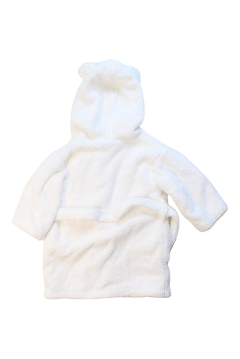 A White Bathrobes from The Little White Company in size 6-12M for neutral. (Back View)