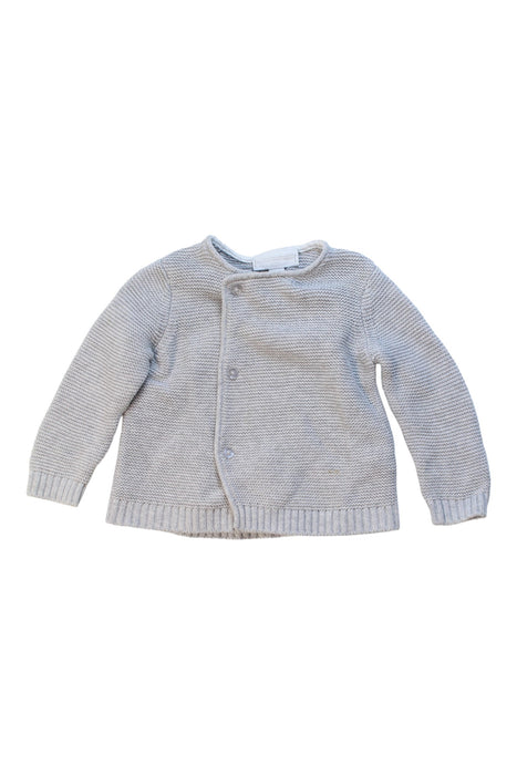 A Grey Cardigans from The Little White Company in size 3-6M for girl. (Front View)