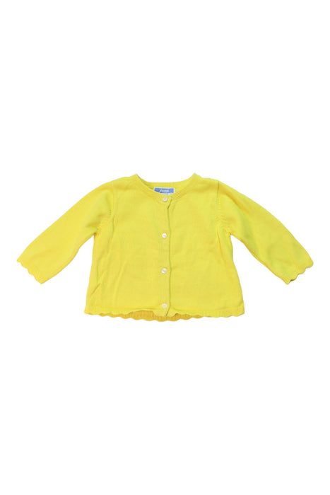 A Yellow Cardigans from Jacadi in size 3-6M for girl. (Front View)