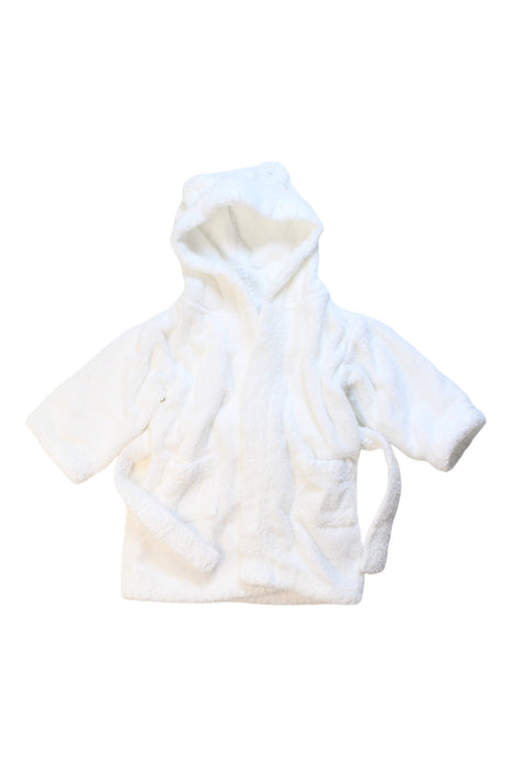 A White Bathrobes from The Little White Company in size 6-12M for neutral. (Front View)