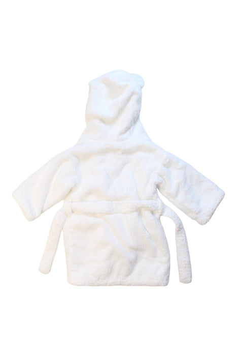 A White Bathrobes from The Little White Company in size 6-12M for neutral. (Back View)