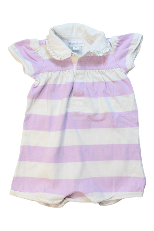 A White Short Sleeve Rompers from Ralph Lauren in size 6-12M for girl. (Front View)