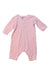 A Pink Long Sleeve Jumpsuits from Petit Bateau in size 0-3M for girl. (Front View)