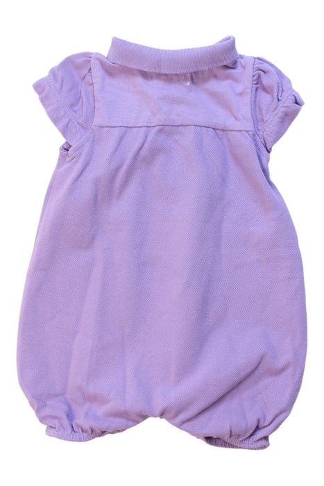 A Purple Short Sleeve Rompers from Ralph Lauren in size 0-3M for girl. (Back View)