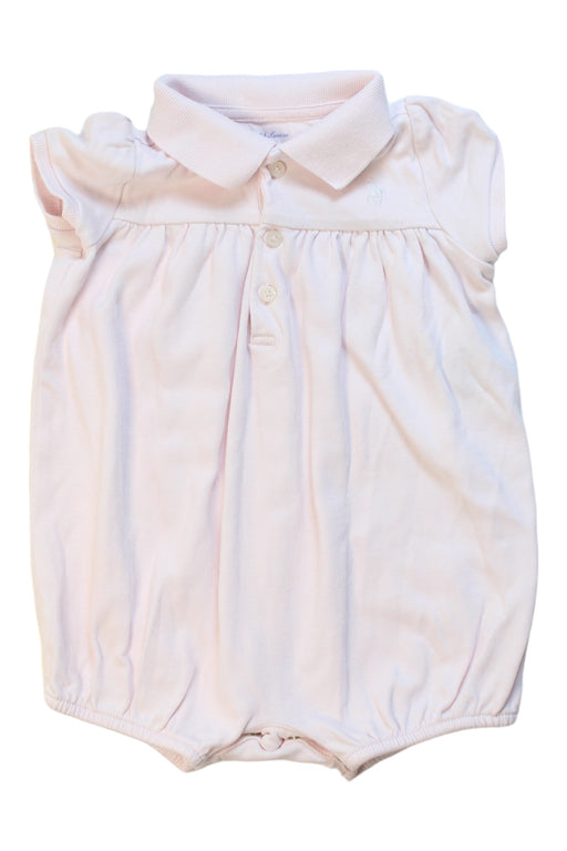 A Pink Short Sleeve Rompers from Ralph Lauren in size 6-12M for girl. (Front View)