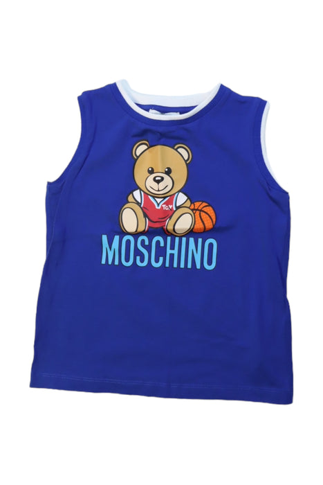 A Multicolour Sleeveless T Shirts from Moschino in size 6T for boy. (Front View)