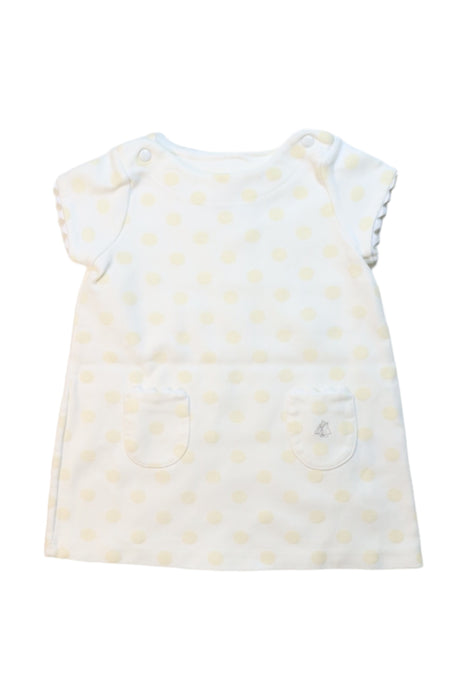 A Yellow Short Sleeve Dresses from Petit Bateau in size 6-12M for girl. (Front View)