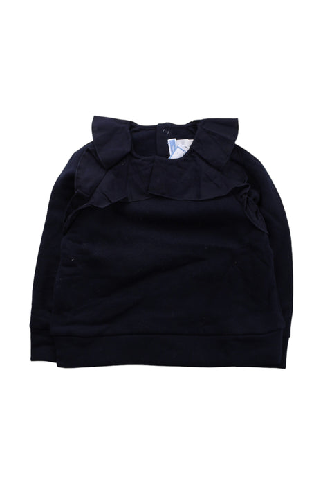 A Navy Buttoned Sweatshirts from Jacadi in size 4T for girl. (Front View)