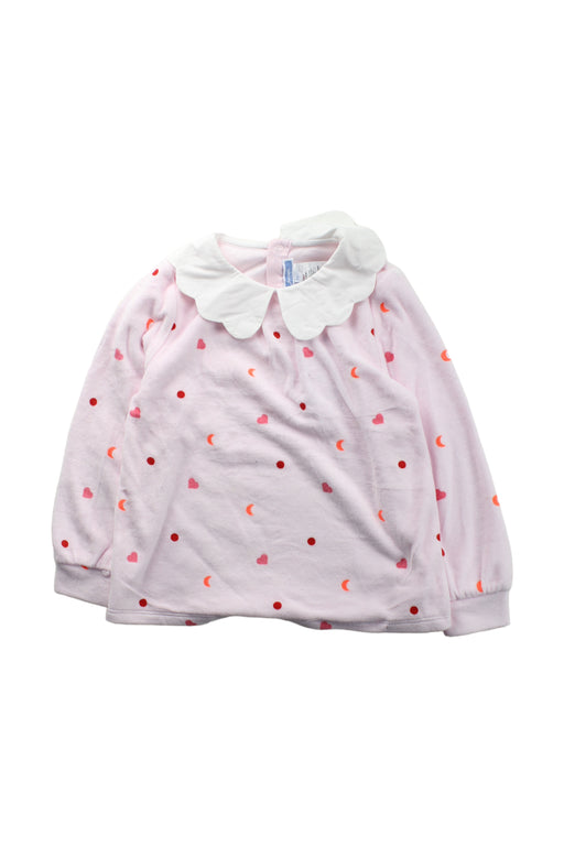 A Pink Long Sleeve Tops from Jacadi in size 6T for girl. (Front View)