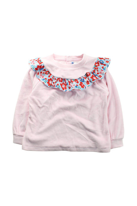 A Pink Crewneck Sweatshirts from Jacadi in size 6T for girl. (Front View)