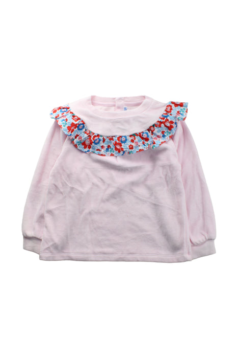 A Pink Crewneck Sweatshirts from Jacadi in size 6T for girl. (Front View)