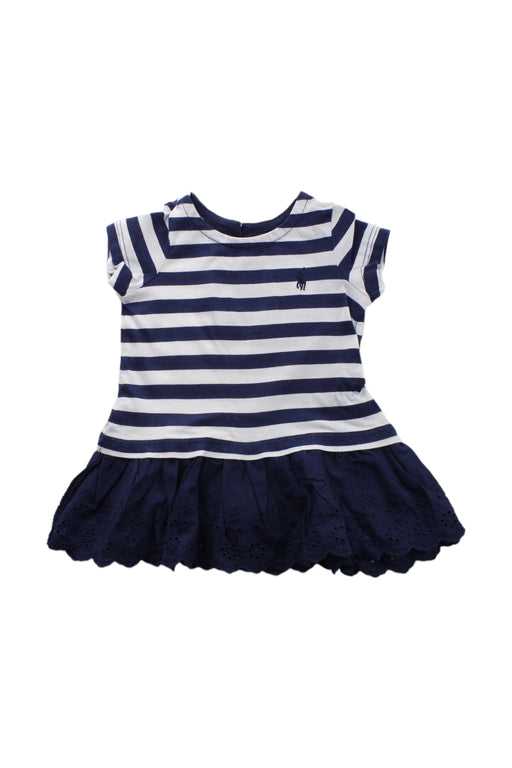 A Blue Short Sleeve Dresses from Ralph Lauren in size 0-3M for girl. (Front View)