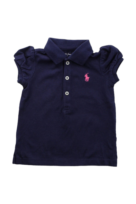 A Purple Short Sleeve Polos from Ralph Lauren in size 3-6M for girl. (Front View)