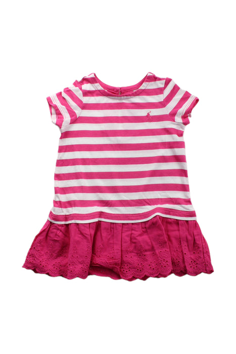 A Pink Short Sleeve Dresses from Ralph Lauren in size 3-6M for girl. (Front View)