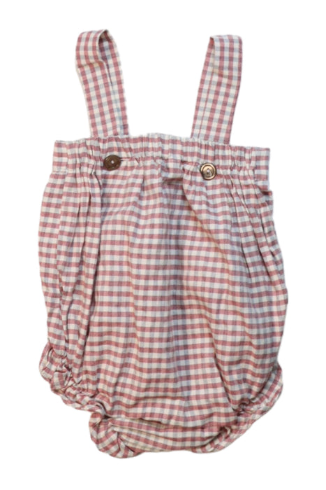 A Pink Overall Shorts from Lola Palacios in size 6-12M for girl. (Back View)