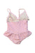 A Pink Swimsuits from Floatimini in size 2T for girl. (Back View)