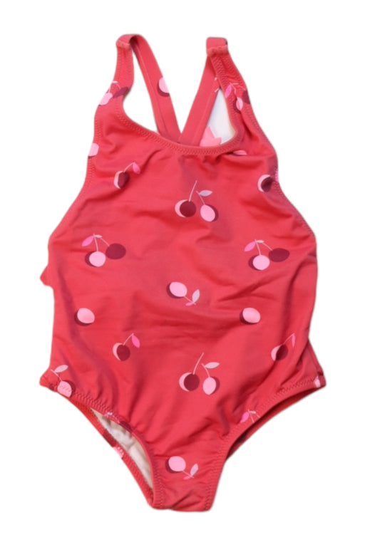 A Red Swimsuits from Jacadi in size 12-18M for girl. (Front View)