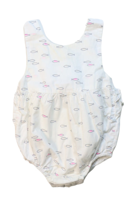 A White Sleeveless Rompers from Jacadi in size 6-12M for girl. (Front View)