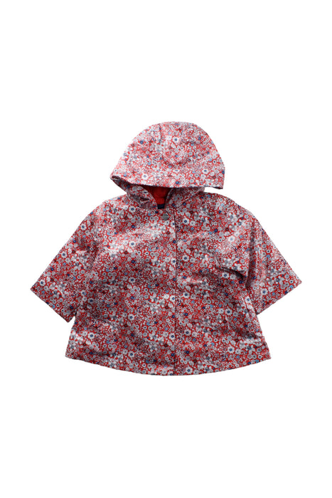 A Red Rain Jackets from Jacadi in size 6-12M for girl. (Front View)