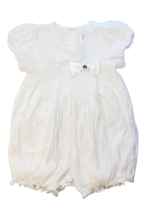 A White Short Sleeve Rompers from Kingkow in size 3-6M for girl. (Front View)