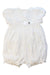 A White Short Sleeve Rompers from Kingkow in size 3-6M for girl. (Front View)