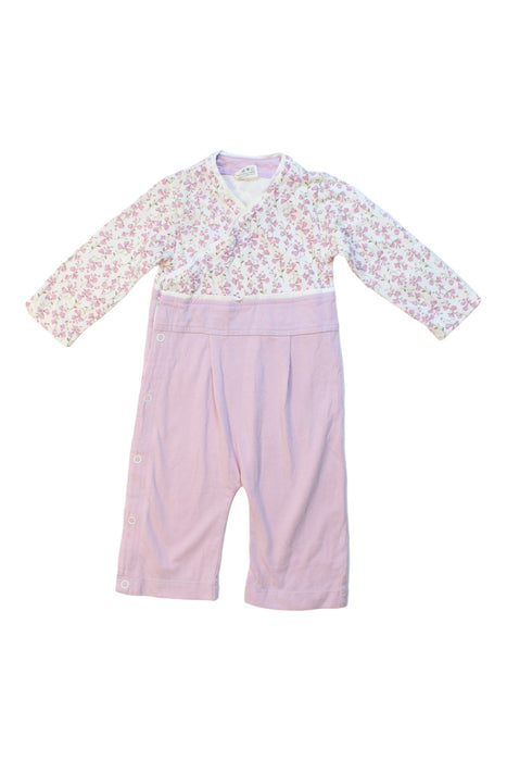 A Pink Long Sleeve Jumpsuits from Organic Baby in size 0-3M for girl. (Front View)