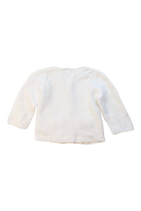 A White Cardigans from Jacadi in size 3-6M for girl. (Back View)