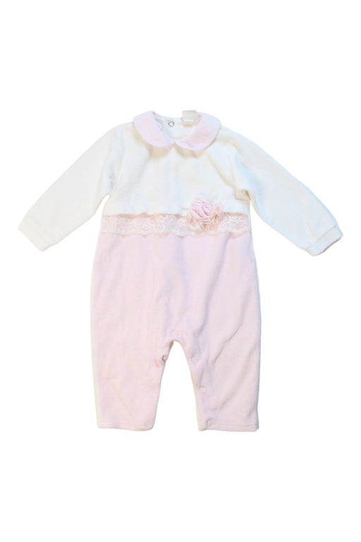 A Pink Long Sleeve Jumpsuits from Chickeeduck in size 6-12M for girl. (Front View)