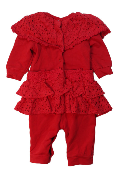 A Red Long Sleeve Jumpsuits from Nicholas & Bears in size 3-6M for girl. (Back View)