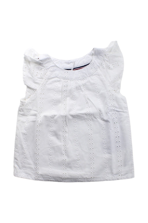 A White Short Sleeve Tops from Tommy Hilfiger in size 4T for girl. (Front View)