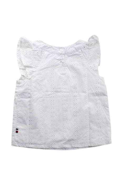 A White Short Sleeve Tops from Tommy Hilfiger in size 4T for girl. (Back View)