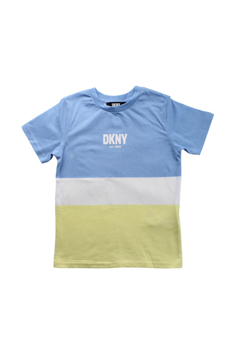 A Blue Short Sleeve T Shirts from DKNY in size 5T for boy. (Front View)