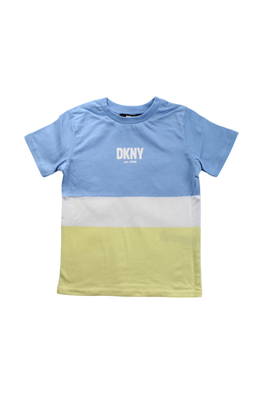 A Blue Short Sleeve T Shirts from DKNY in size 5T for boy. (Front View)